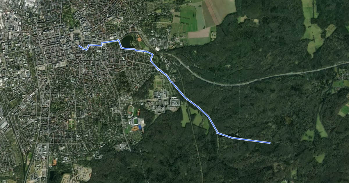 Маршрут Ostparkweg на спутниковом снимке