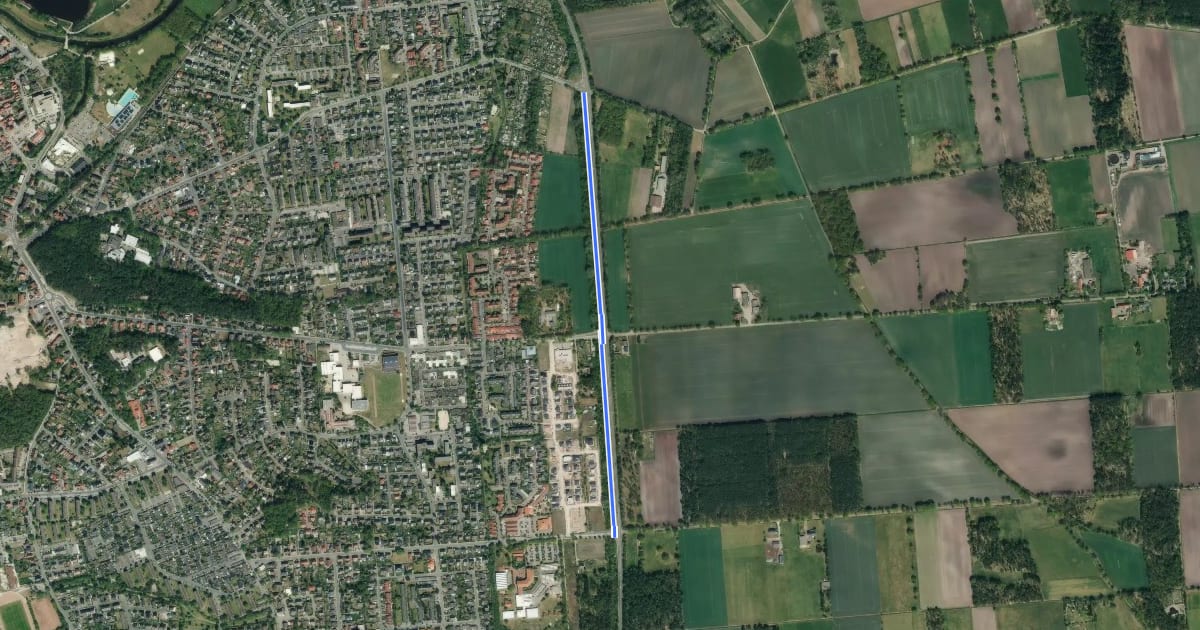 Маршрут Osttangente Dannenbütteler Weg (42) - Osttangente I. Koppelweg(41) на спутниковом снимке