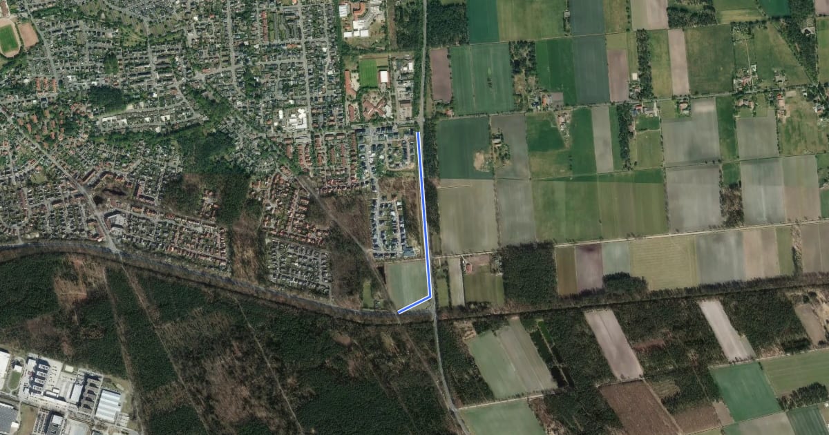 Маршрут Osttangente II. Koppelweg (24) - Gifhorn Süd Calberlaher Damm (39) на спутниковом снимке