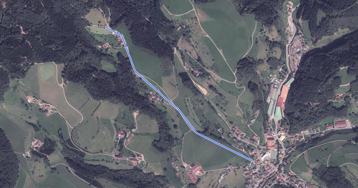 Маршрут Ottenbach Bei den Eichen - Riersbach Leimengasse на спутниковом снимке