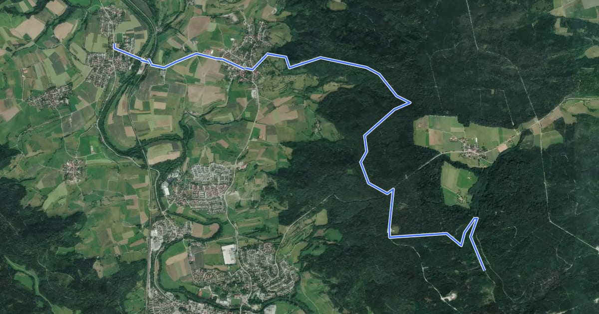 Маршрут Ottendorf - Eisbachtal на спутниковом снимке
