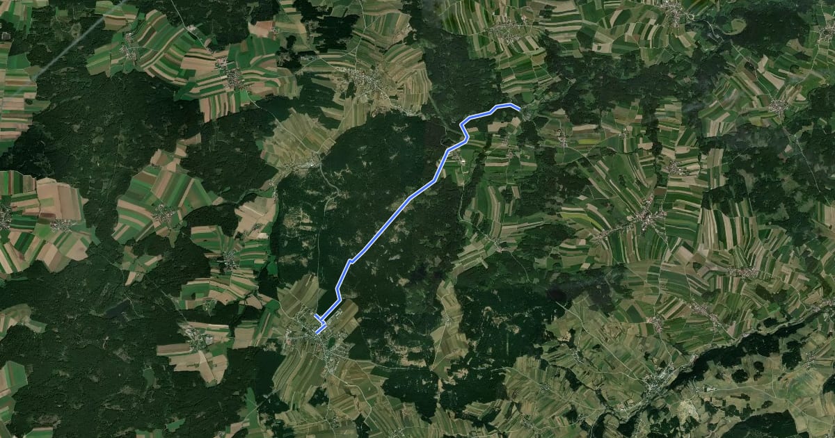 Маршрут Ottenschlag - Grafenmühle на спутниковом снимке