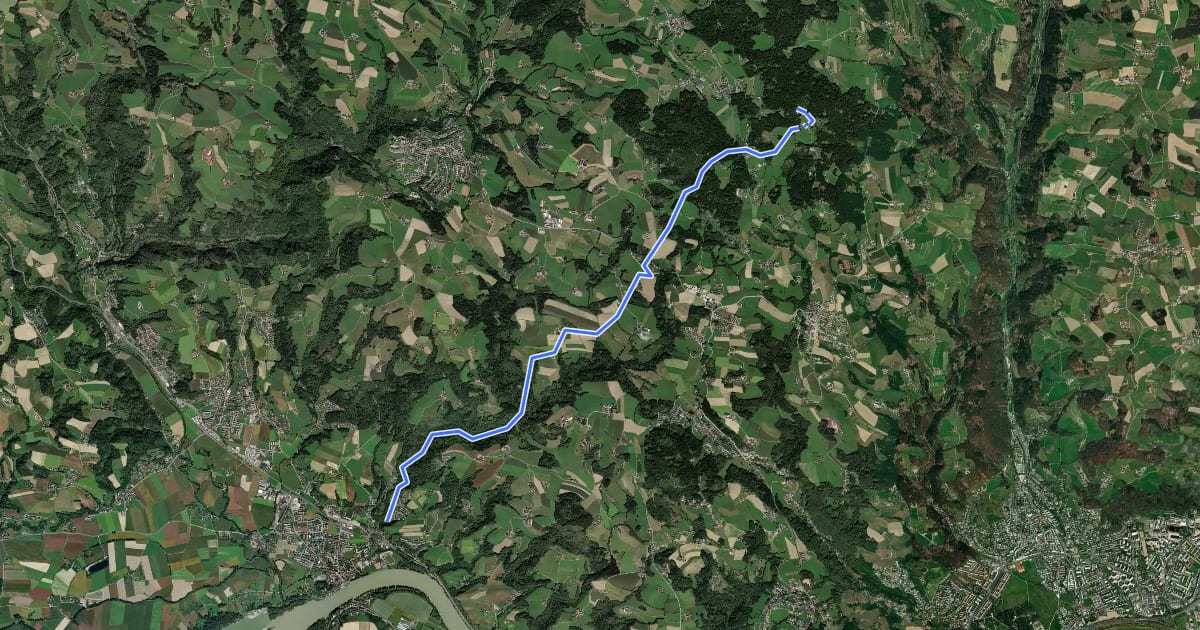 Маршрут Ottensheim Giselawarte на спутниковом снимке