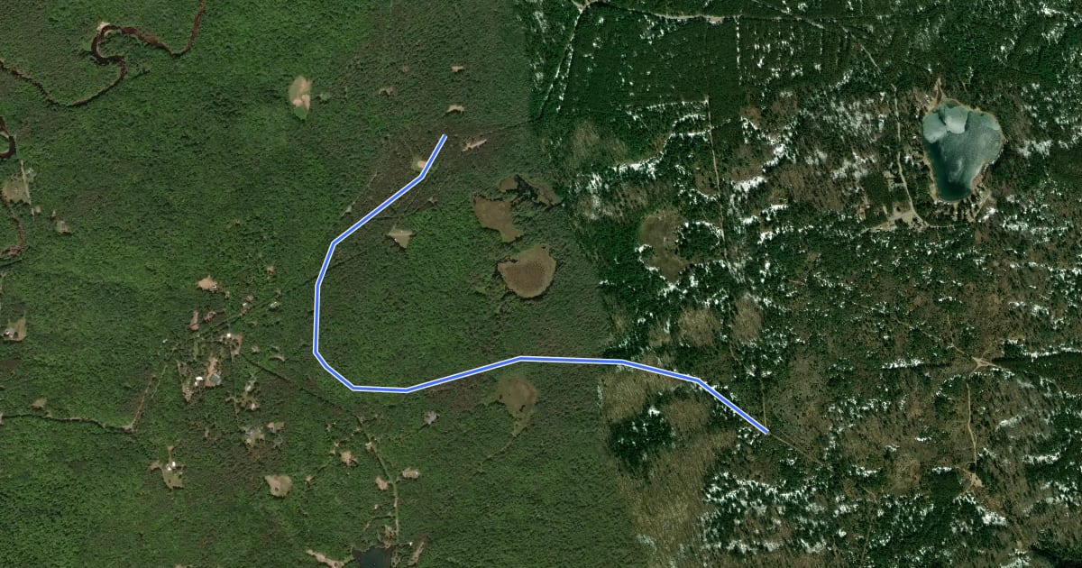 Маршрут Otter Creek - Hiawatha Trail на спутниковом снимке