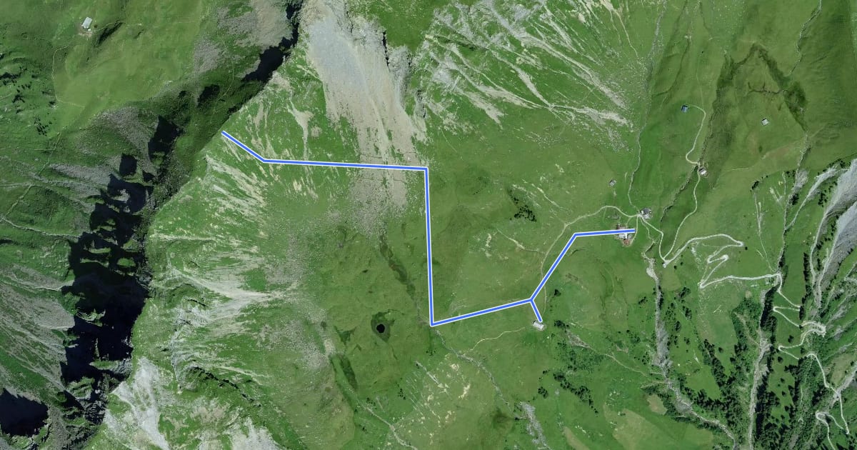Маршрут Otterealp - Otternpass на спутниковом снимке