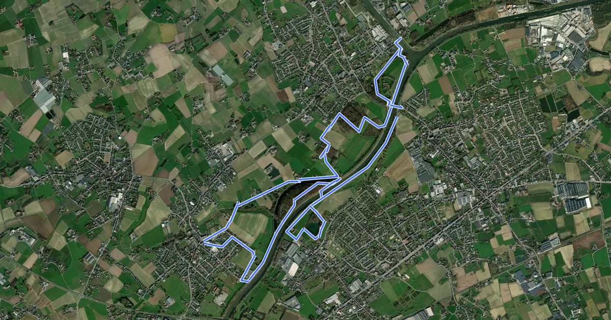 Маршрут Oude Leiewandelroute на спутниковом снимке