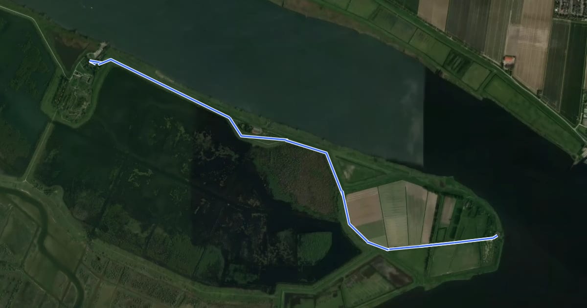 Маршрут Oude Polder op Tiengemeten на спутниковом снимке