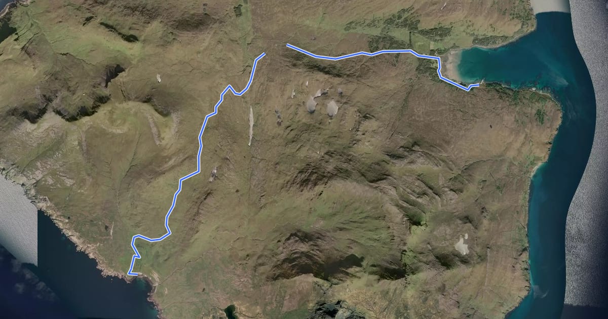 Маршрут Out-and-back walk to Harris from Kinloch на спутниковом снимке