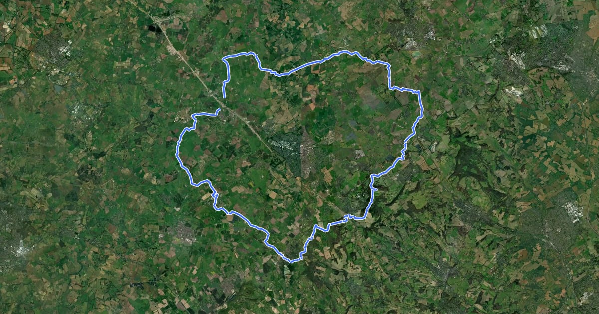 Маршрут Outer Aylesbury Ring на спутниковом снимке