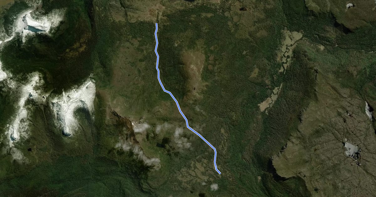 Маршрут Overland Track section 4 на спутниковом снимке