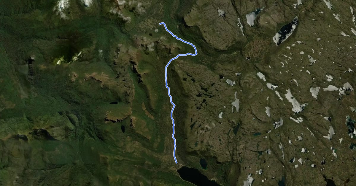 Маршрут Overland Track section 5 на спутниковом снимке