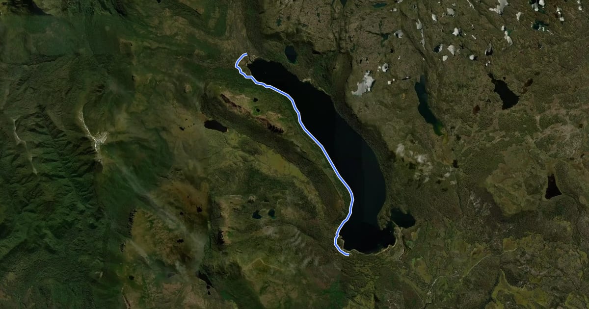 Маршрут Overland Track section 6 на спутниковом снимке