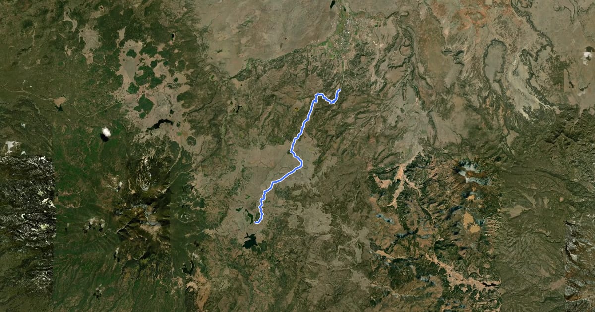 Маршрут Overland Trail #615 на спутниковом снимке