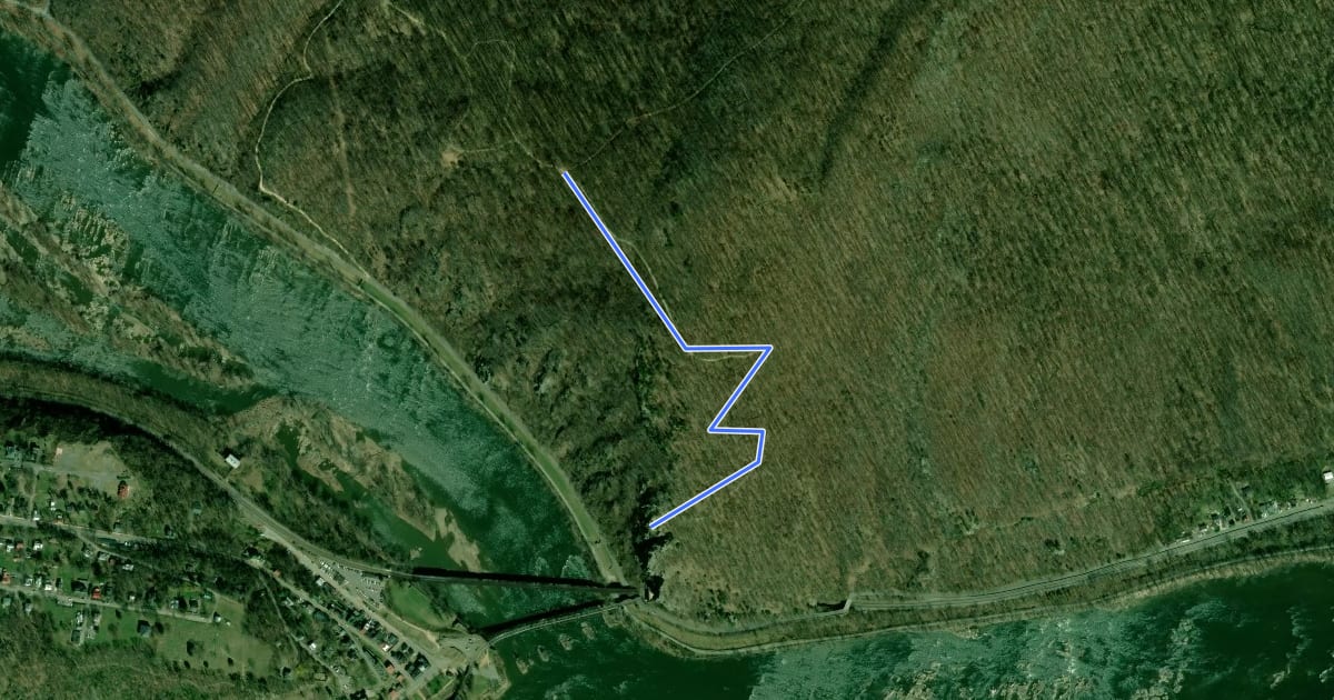 Маршрут Overlook Cliff Trail на спутниковом снимке