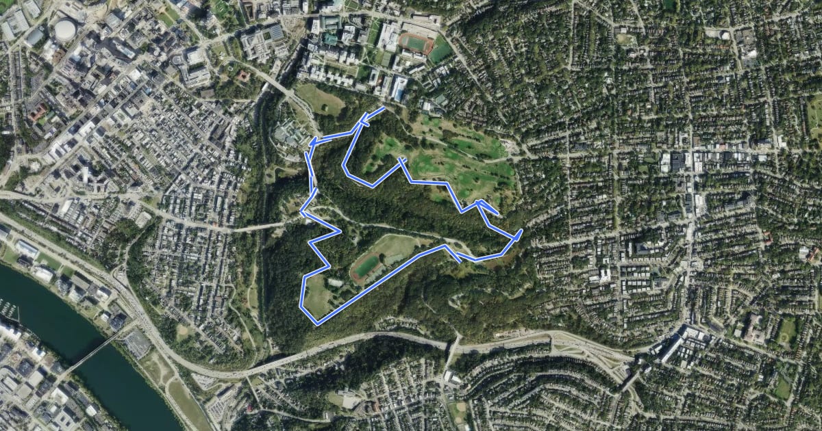 Маршрут Overlook the Hills на спутниковом снимке