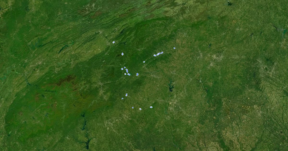 Маршрут Overmountain Victory National Historic Trail на спутниковом снимке