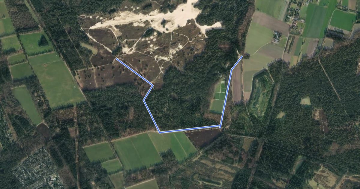 Маршрут Overstaproute Beek- en Bultpad - Valcksepad на спутниковом снимке