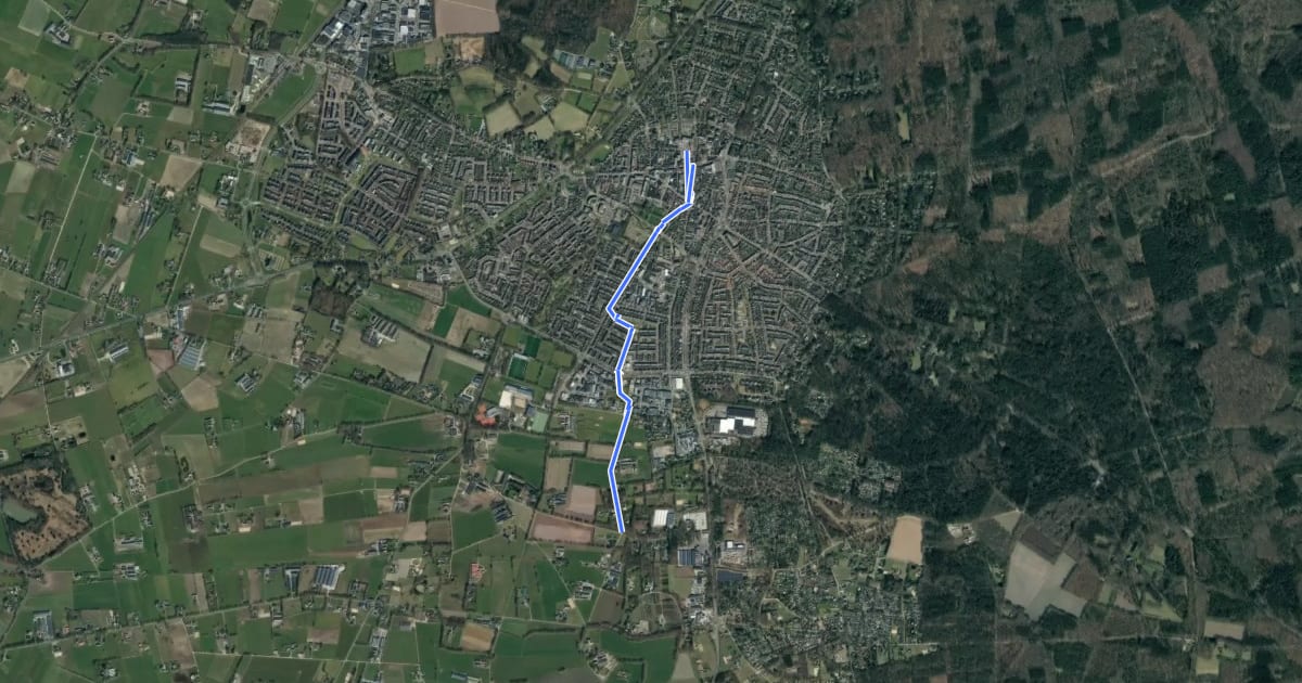 Маршрут Overstaproute Huinerpad -Norderpad на спутниковом снимке