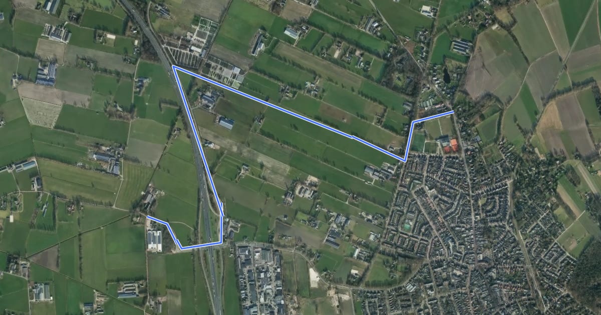 Маршрут Overstaproute Meulunterenpad - Nederwoudsepad на спутниковом снимке