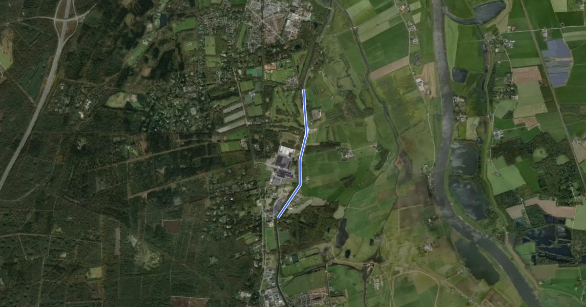 Маршрут Overstaproute Paddenpad - Hoenwaardsepad на спутниковом снимке