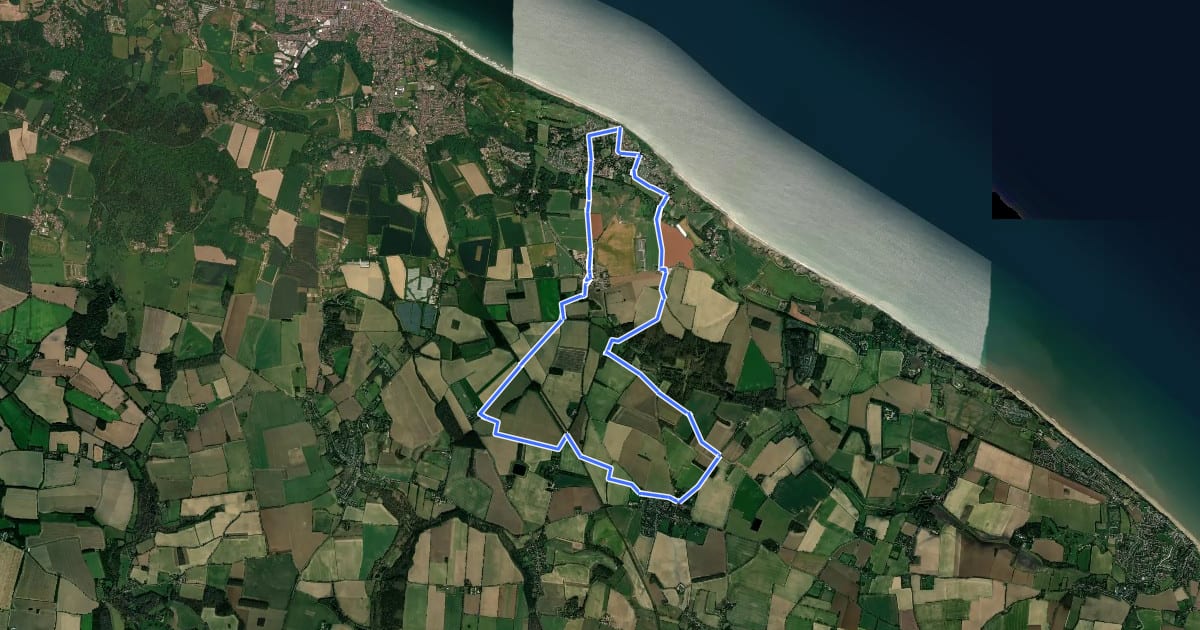 Маршрут Overstrand Circular Walk на спутниковом снимке