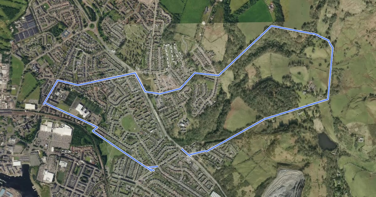 Маршрут Overtoun House Circular Path на спутниковом снимке