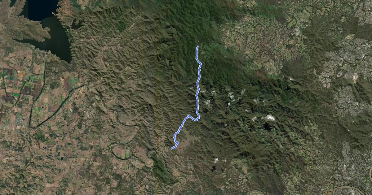 Маршрут Oxfam trailwalker Brisbane на спутниковом снимке