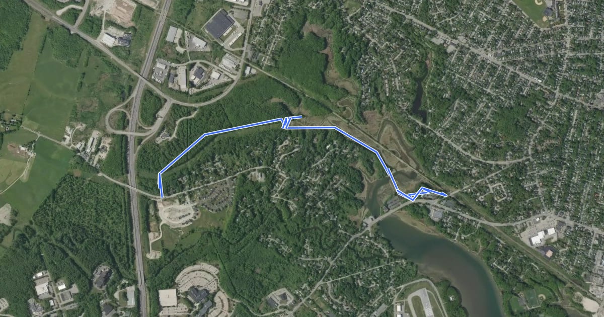 Маршрут Oxford Cumberland Canal Trail на спутниковом снимке