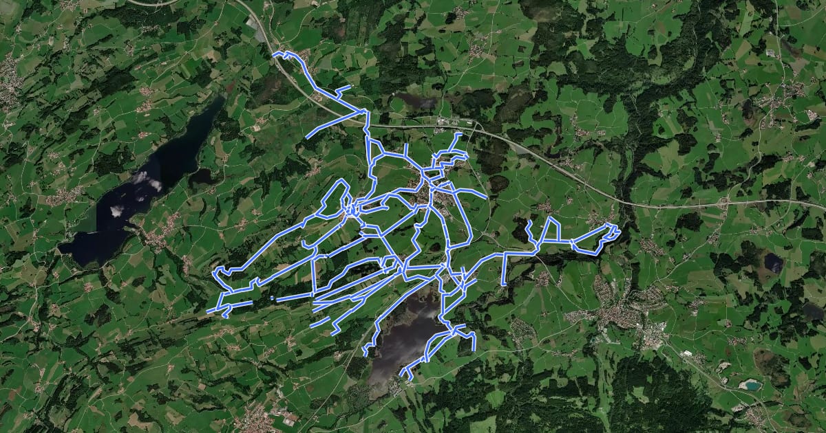 Маршрут Oy-Mittelberg - lokale beschilderte Wanderwege на спутниковом снимке