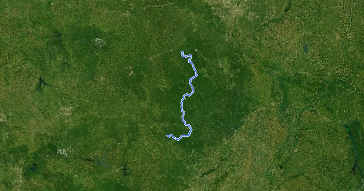 Маршрут Ozark Trail на спутниковом снимке