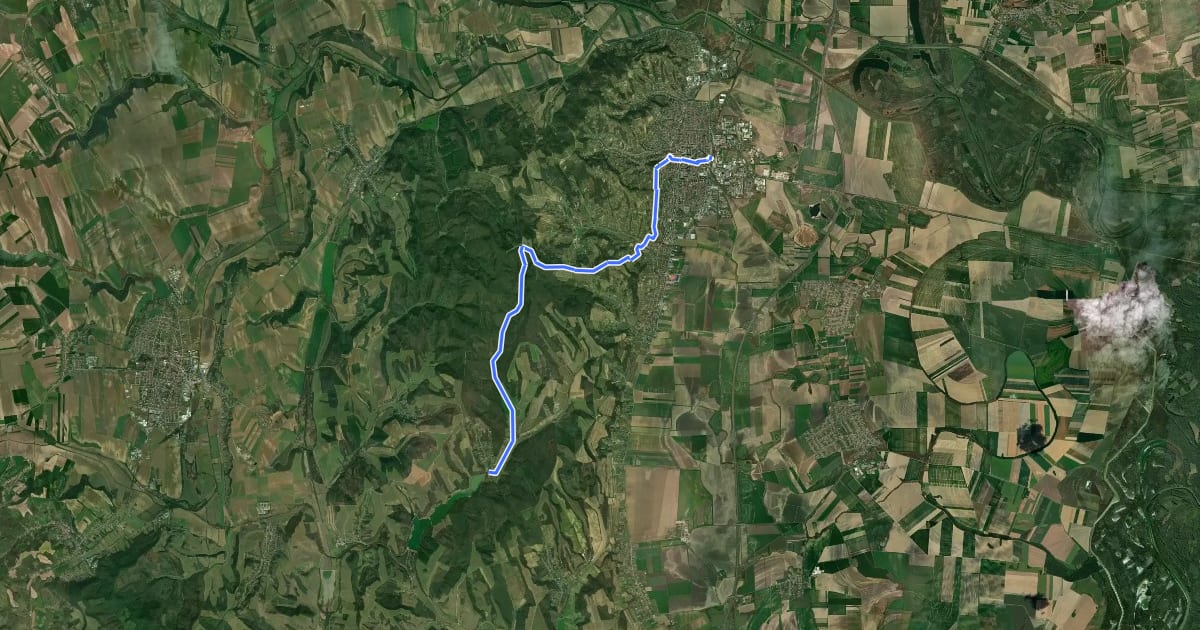Маршрут P, DDP 1. (Szekszárd – Szálka) на спутниковом снимке