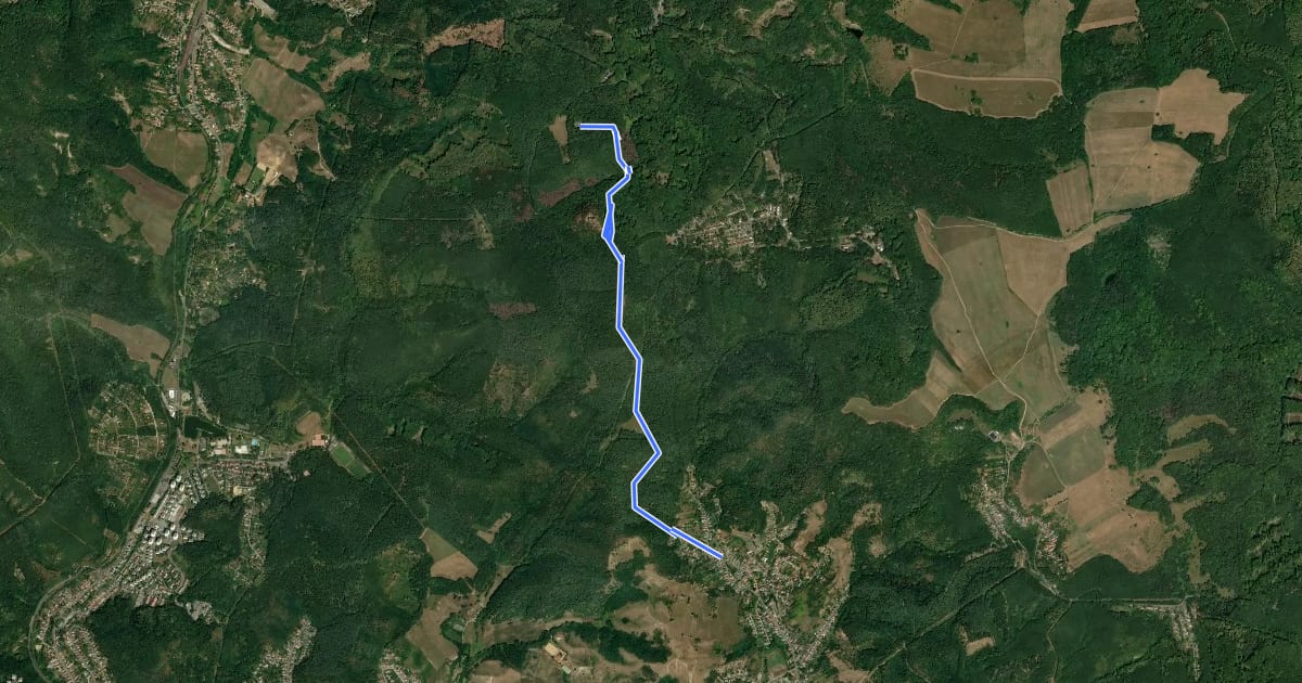 Маршрут P▙ (Dornyai th. –- Salgóvár – Zagyvaróna) на спутниковом снимке
