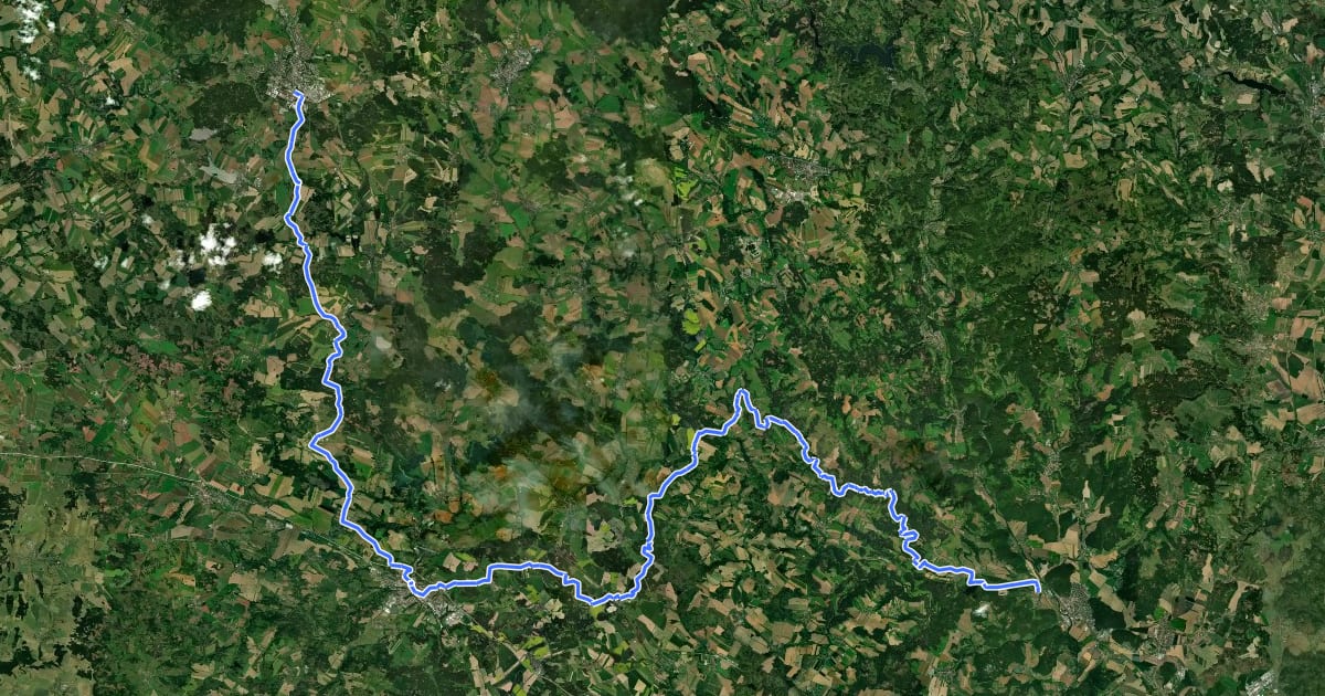 Маршрут [Č] Předklášteří - Ždár nad Sázavou на спутниковом снимке