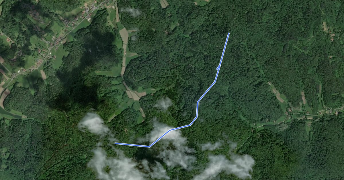 Маршрут P (Holzmannkogel-nyereg – államhatár – Élmény-tisztás) на спутниковом снимке