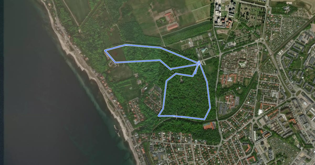 Маршрут Pålsjö Skog Röda Spåret на спутниковом снимке