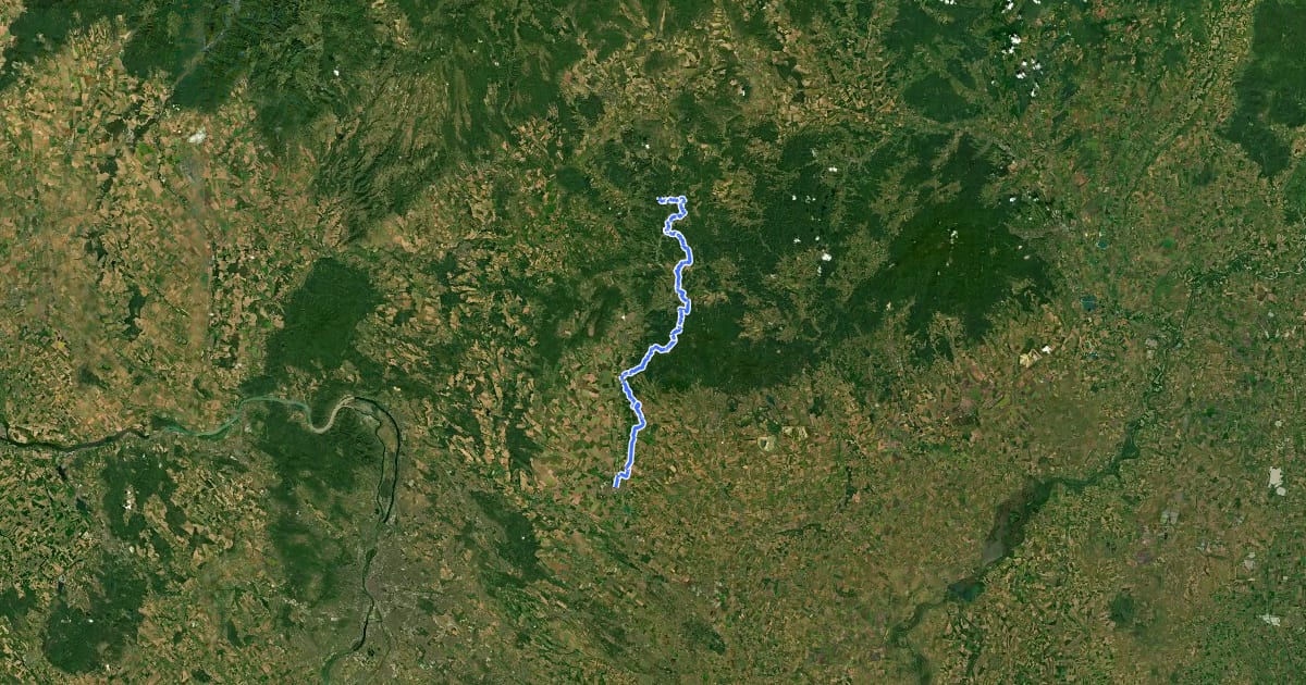 Маршрут P, Mátra-Murány turistaút Mo.-i szakasz (Karancs – Hatvan) на спутниковом снимке