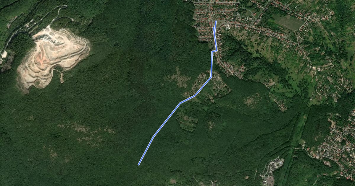 Маршрут P■ (Nagy-Száraz-völgy – Komlóstető – Lomb utca) на спутниковом снимке