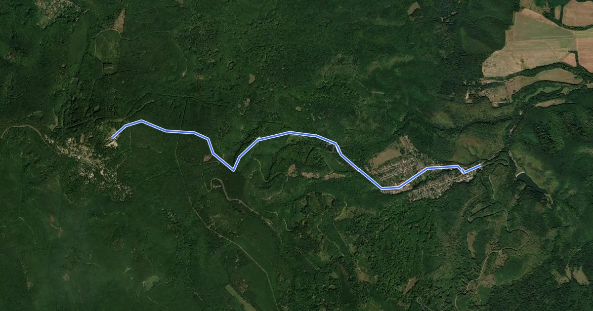 Маршрут P+ (Parádsasvár – Galyatető) на спутниковом снимке