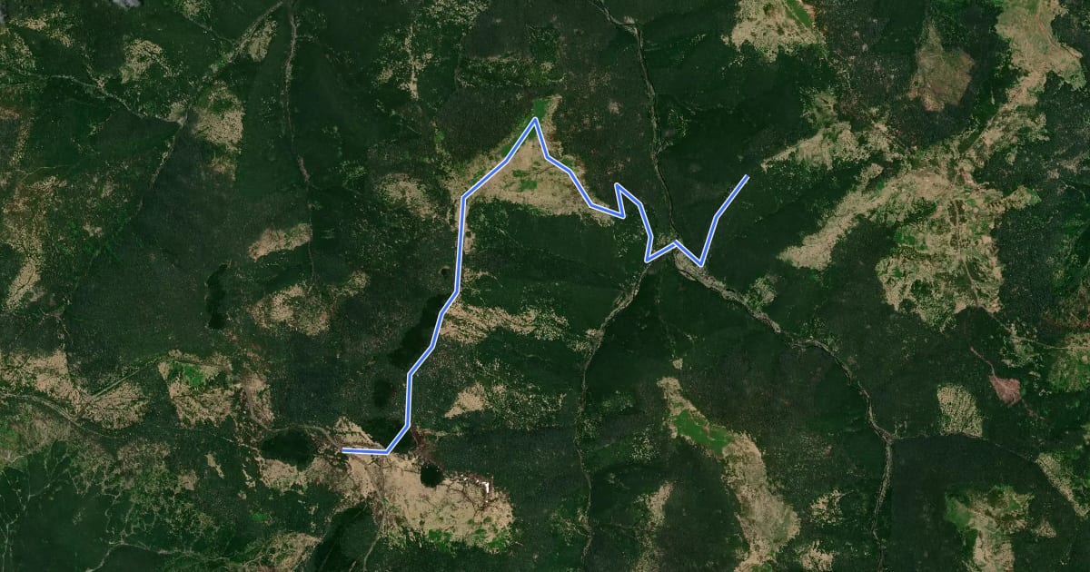 Маршрут Пірє - Черемош - Пауківка на спутниковом снимке
