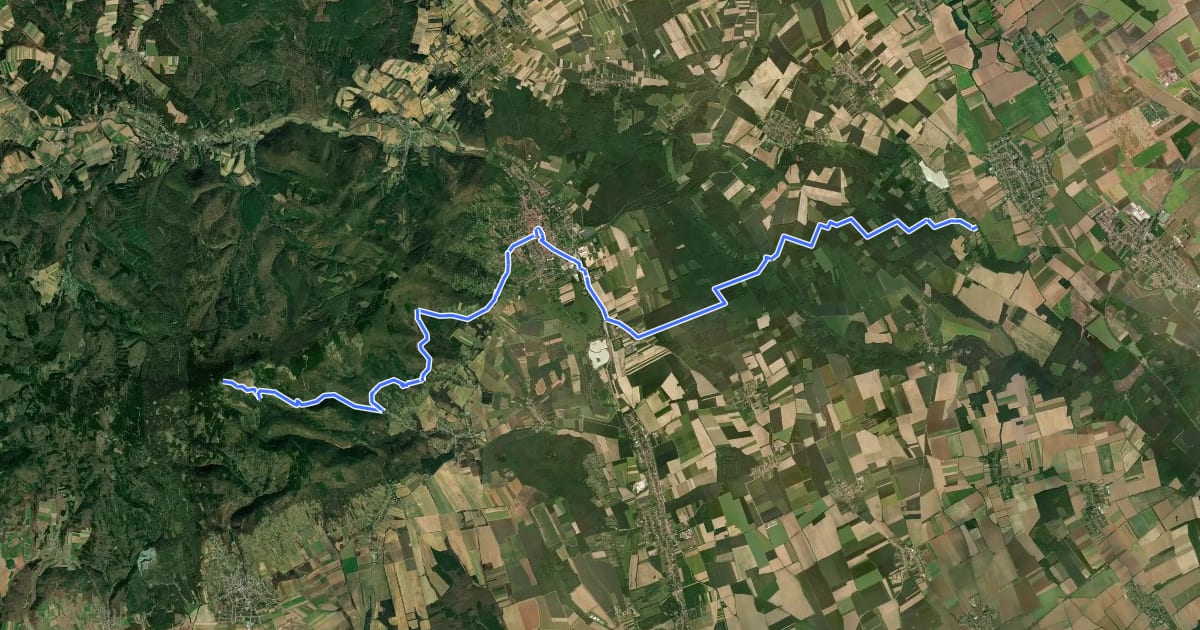Маршрут P (Írott-kő – Kőszeg – Kőszegfalva – Csepreg, Hanga-kapu) на спутниковом снимке
