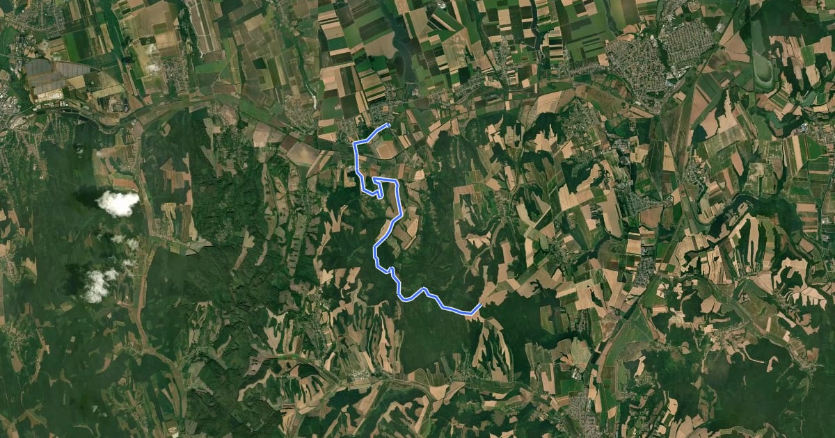 Маршрут P, Szalacskai Piros (Nagyberki – Mosdós – Hármashatár) на спутниковом снимке