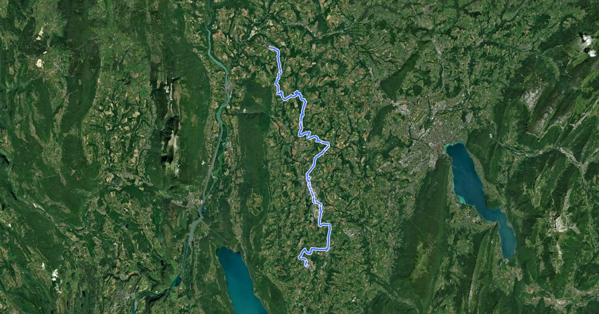 Маршрут P'tites Routes du Soleil, étape 4, Desingy / Entrelacs на спутниковом снимке