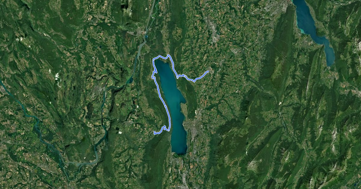 Маршрут P'tites Routes du Soleil, étape 5, Entrelacs / Saint-Jean-de-Chevelu на спутниковом снимке