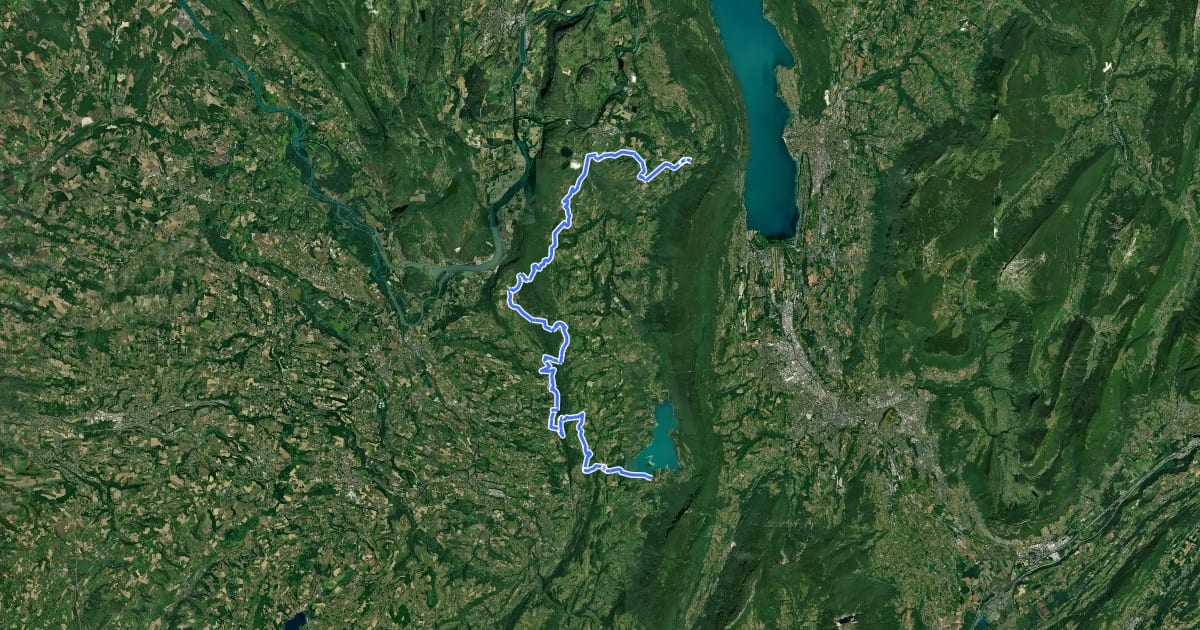 Маршрут P'tites Routes du Soleil, étape 6, Saint-Jean-de-Chevelu / Lépin-le-Lac на спутниковом снимке