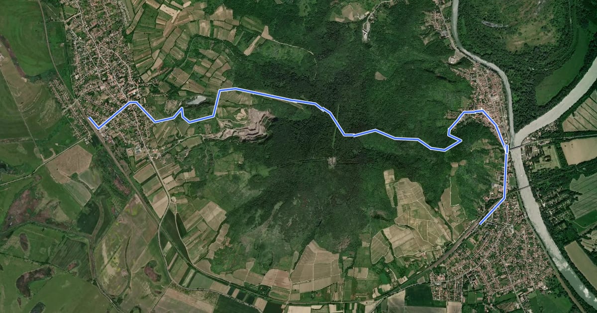 Маршрут P (Tokaj – Tarcal) на спутниковом снимке