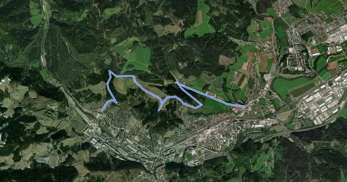 Маршрут Pötschenrunde на спутниковом снимке