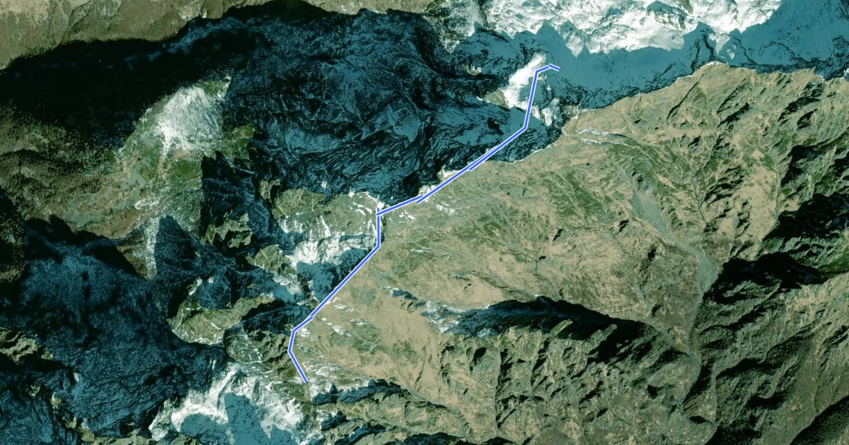 Маршрут P17 - Bivio M14 presso Cima della Laurasca - Rifugio Bta di Campo на спутниковом снимке