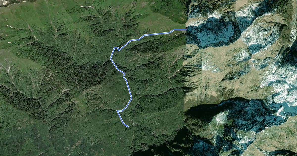Маршрут P18 - Alpe in la Piana - Bocchetta di Vald на спутниковом снимке