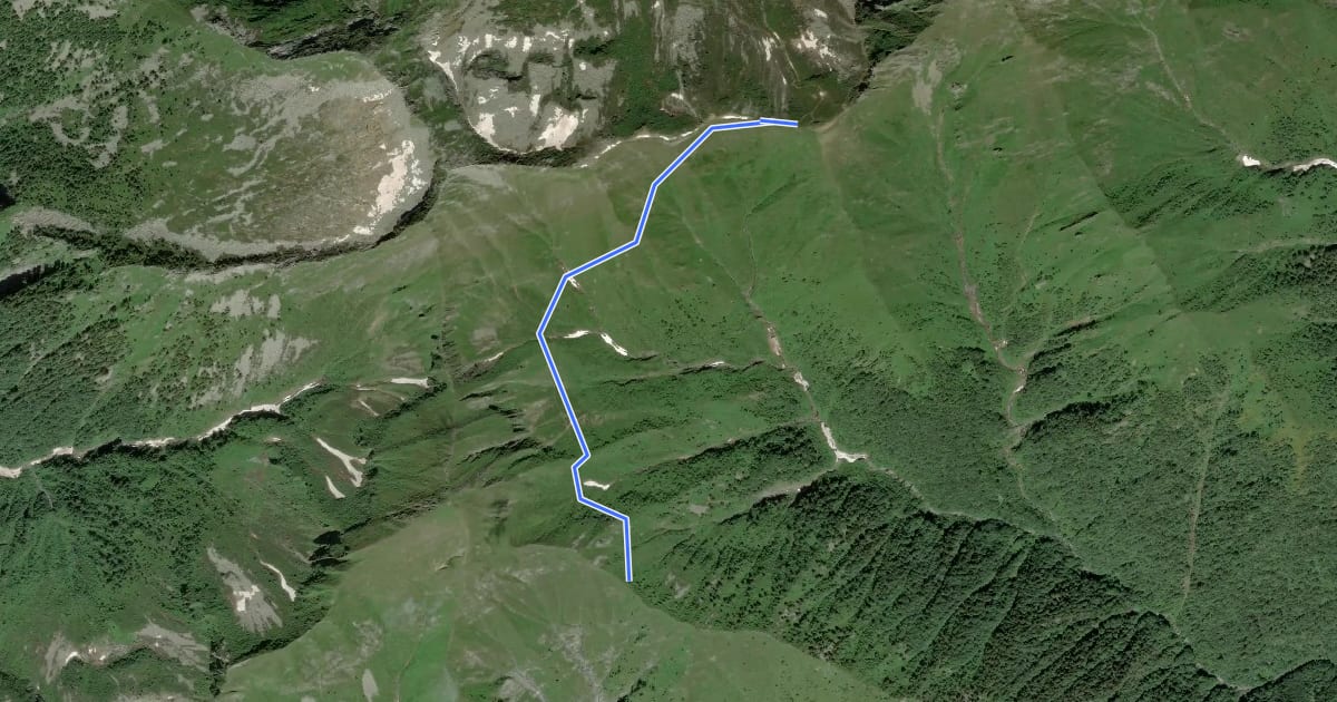 Маршрут P20a - Bivio P20 sopra Alpe Curtin - Passo di Basagrana на спутниковом снимке