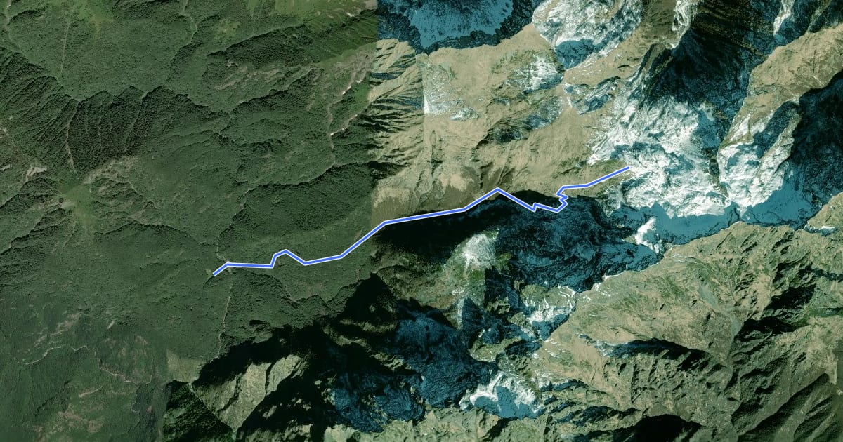 Маршрут P30 - Alpe in La Piana - Alpe Scaredi на спутниковом снимке
